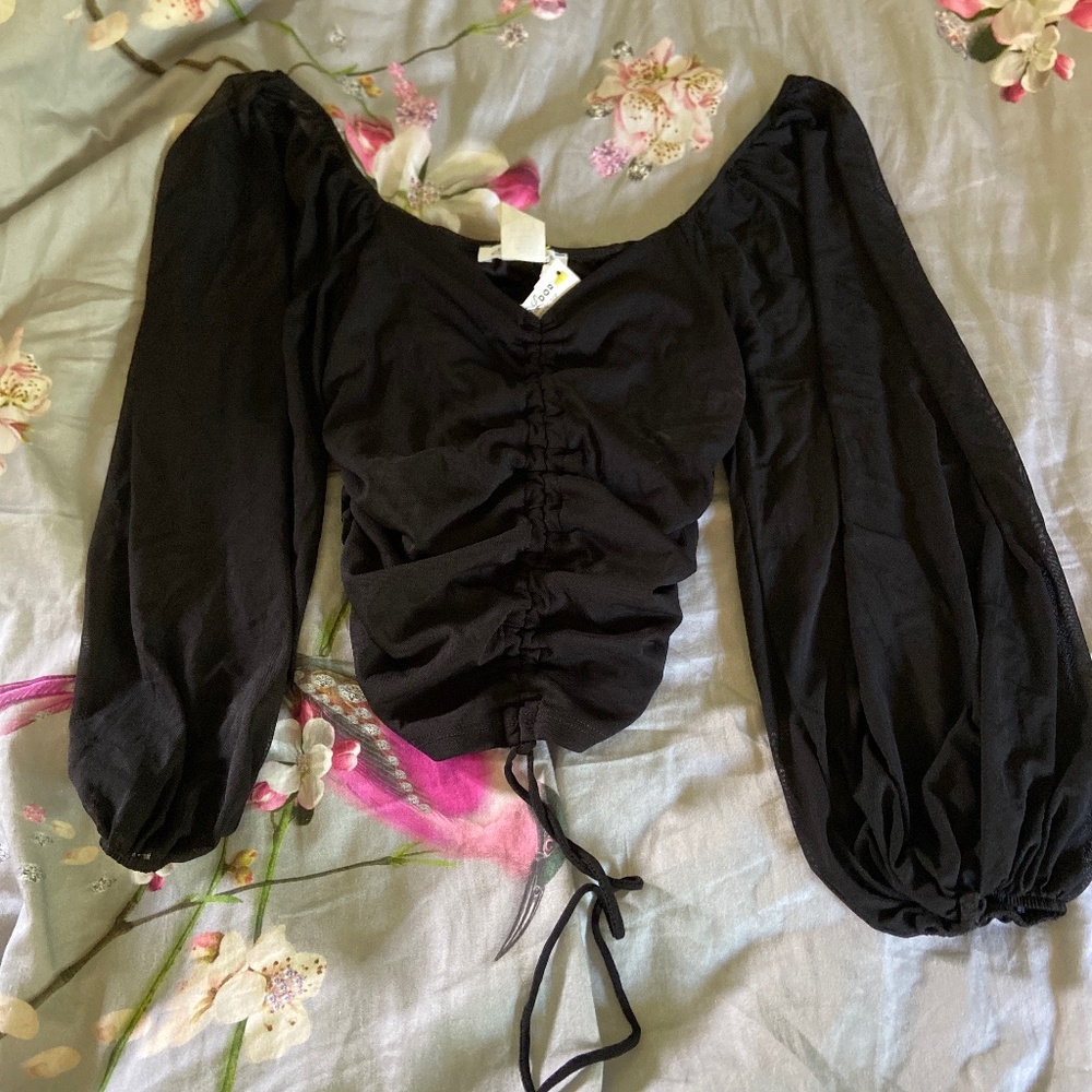 Brand New Cropped Black Going Out Top